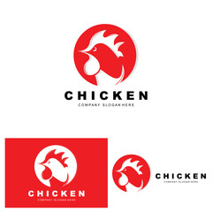 Chicken Logo, Farm Animal Vector, Design For Chicken Farm, Fried Chicken Restaurant, Cafe