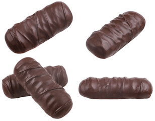 Chocolate candies, transparent background
