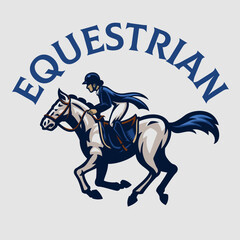 Equestrian Women Horse Rider Mascot