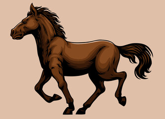 Obraz na płótnie Canvas Hand Drawn Manual of Vintage Pony Horse