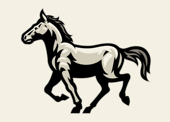 Fototapeta na wymiar Horse Mascot Stable Walking Logo