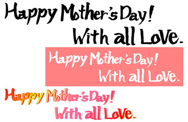 母の日おめでとうすべての愛をこめての手描き文字