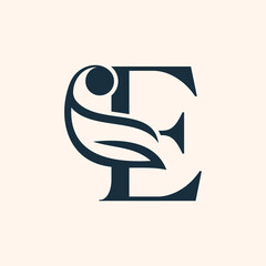 COSMETIC BEAUTY SPA MASSAGE WEDDING LOGO LETTER E