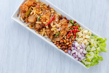 Fried Fermented Pork and Chili with Garlic