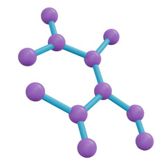 Molecule icon cartoon style 3D render