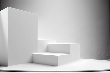 Empty white Podium for advertising and mock-up for your commercial. generative ai
