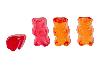 jelly bears candy isolated on a transparent background. Jelly Bean.