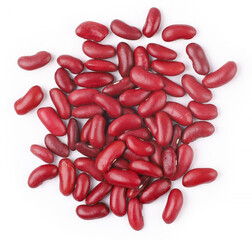 Red beans on a white background