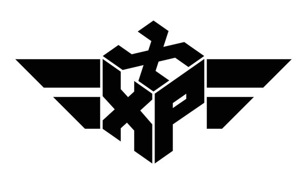 XXP three letter gaming logo in polygon cube shape logo design vector template. wordmark logo | emblem logo | monogram logo | initial letter logo | sports logo | minimalist logo | typography logo |