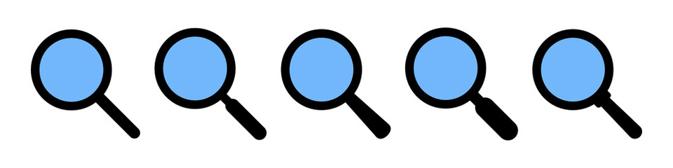 Magnifying glass icon. Search icon, vector magnifier or loupe sign.