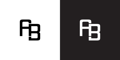 logo design with ab letters on negative background