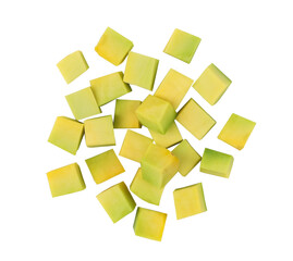 Sliced avocado, cubes, transparent background