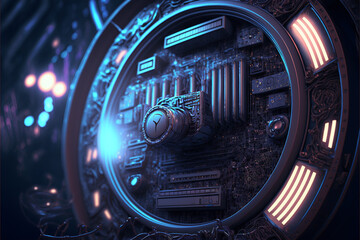 テクノロジーを彷彿とさせるサイバーなイラスト, Generative AI