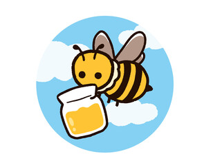 ハチミツを運ぶミツバチ