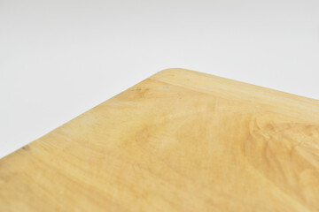 wooden cutting board on white background