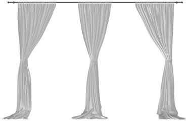 curtain white satin fabric window arch viz hq cutout - obrazy, fototapety, plakaty