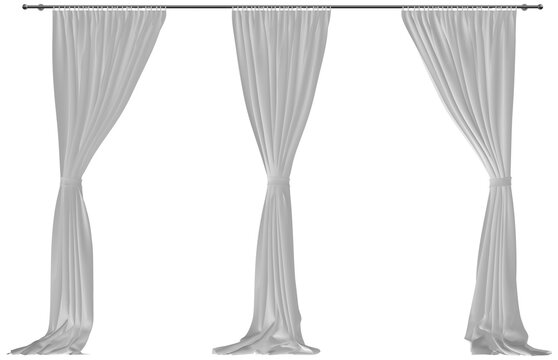 Curtain White Satin Fabric Window Arch Viz Hq Cutout