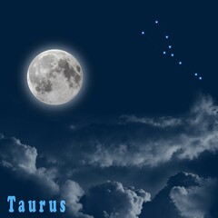Fototapeta na wymiar full moon in taurus