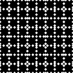 Fototapeta premium White square ornamental on black seamless pattern