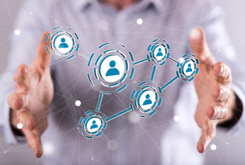 Concept of social media and teamwork