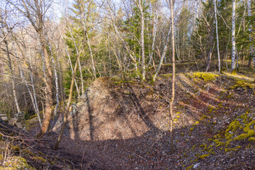 Pile with slag from a limestone quarry