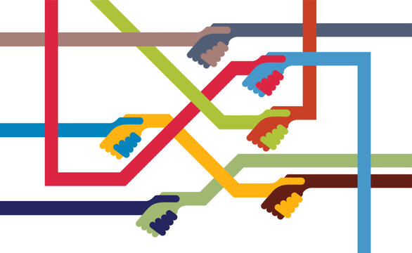 Diversity concept. Vector abstract handshake and friendship.