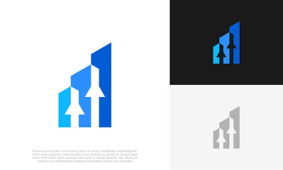 accounting with real estate company. commercial building and statistics logo design vector