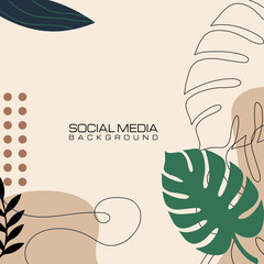 social media template banner fashion sale promotion. editable square post frame puzzle organic sale poster. brown white vector background