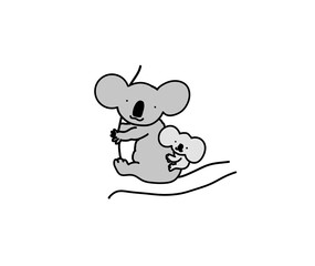 かわいい　シンプル　コアラ　親子