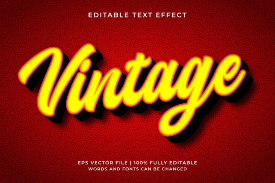 Vintage text effect - 70s vintage and retro text style theme