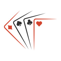 Playing card games icon logo design