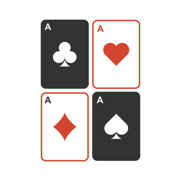 Playing card games icon logo design