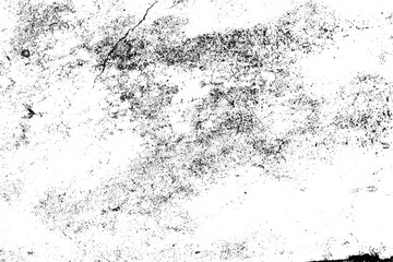 Grunge background of black and white. Abstract illustration texture of cracks, chips, dot on transparent background PNG file.