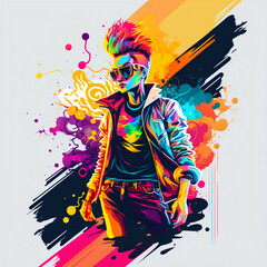 Eye-catching vector illustration in a funky outfit