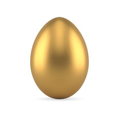 Golden Easter egg holiday dessert in foil 3d icon design realistic vector illustration