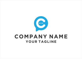 Chat logo vector. letter C and Chat logo design vector.