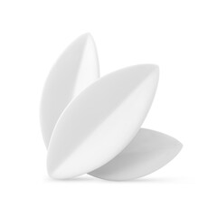 Easter leaves decor white ceramic premium bauble for holiday festive celebration 3d icon vector