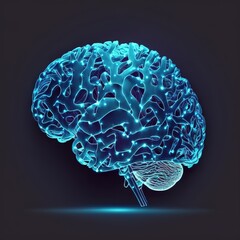 Human brain illustration design in 3d and generative ai