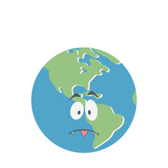 earth globe head emoticon face expression
