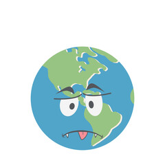 earth globe head emoticon face expression
