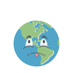 earth globe head emoticon face expression
