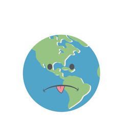 earth globe head emoticon face expression
