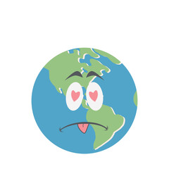 earth globe head emoticon face expression
