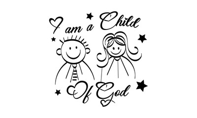 Scripture Illustration for Tattoo design. The message of the Gospel of Jesus Christ. Bible lesson for kids.