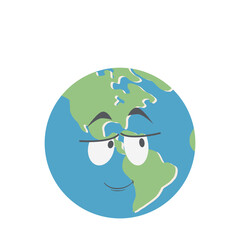 earth globe head emoticon face expression
