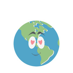 earth globe head emoticon face expression
