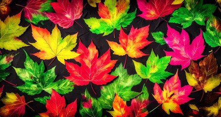 colorful leaves paint background, illustration, Generative AI