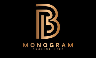 Alphabet B font letter abstract monogram vector logo template