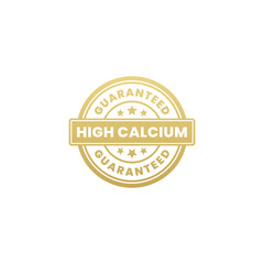 Simple High Calcium Label Vector or High Calcium Logo Vector on Black Background. Best High calcium label for products containing whole milk. For high calcium logos on various products.