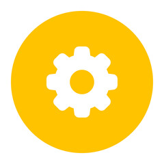 Cogwheel vector icon design in solid style denoting concept of setting